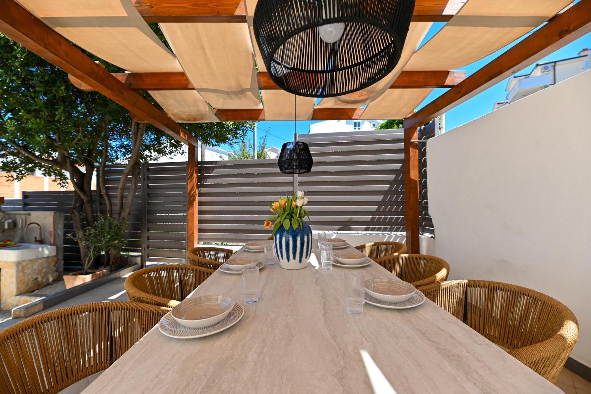 Villa Costa Blu With Pool By The Sea Trogir Bagian luar foto